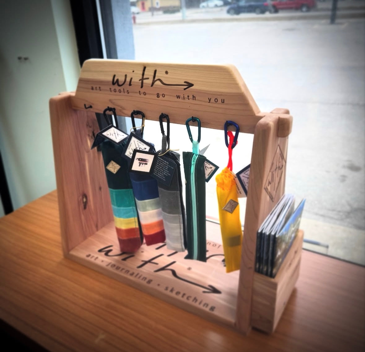 Handmade Cedar Product Display - Small (Charge)