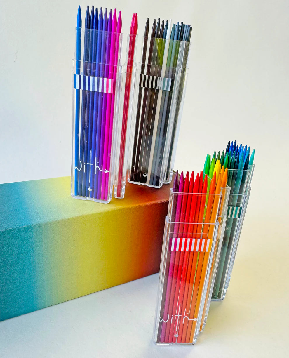 72 Colored + Graphite Leads In Folding With® Cases