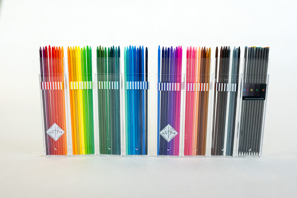 72 Colored + Graphite Leads In Folding With® Cases